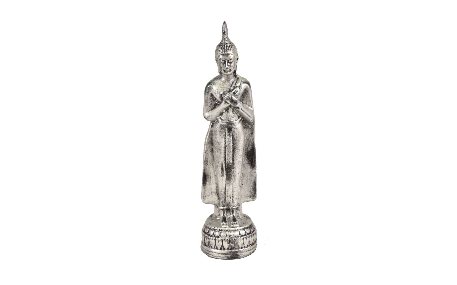 Narodeninový Budha, piatok, strieborná patina, 20cm