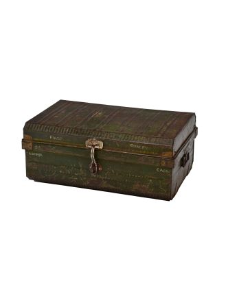 Plechový kufor, staré príručnú batožinu, 59x40x26cm