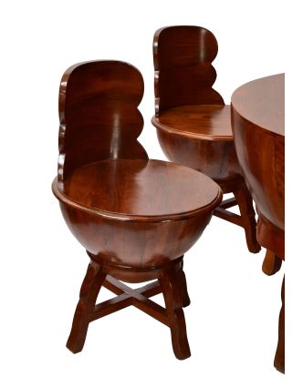 Stolček a 4 stoličky z mangového dreva