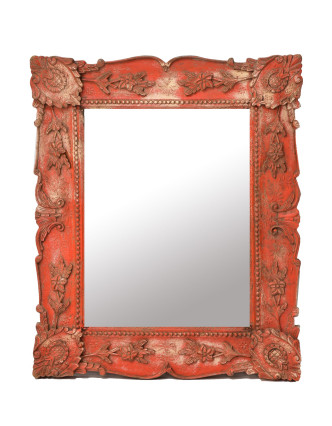 Zrkadlo v ráme z mangového dreva, ručne vyrezávané, 71x3x86cm