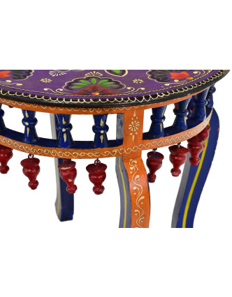 Čajový stolík z mangového dreva, ručne maľovaný, 50x50x45cm