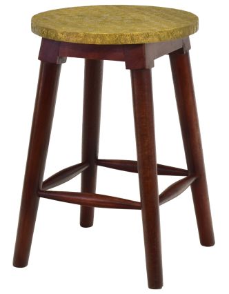 Stolička z palisandu zdobená mosadzou, 30x30x45cm