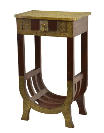 Nočný stolík z palisandrového dreva, mosadzné kovania, 45x30x75cm