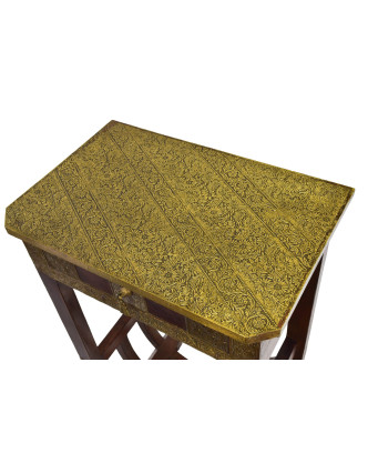 Nočný stolík z palisandrového dreva, mosadzné kovania, 45x30x75cm