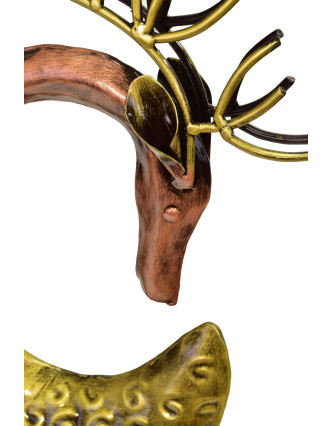 Socha jeleňa, kov, bronzová patina, 20x15x88cm