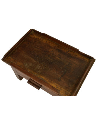 Starý Kupecký stolík z teakového dreva, 57x38x38cm
