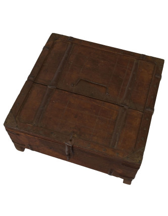 Stará truhlička - šperkovnica z teakového dreva, 39x38x20cm