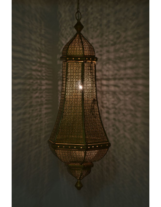 Kovová lampa v orientálnom štýle, zlatá, vo vnútri zlatá, 40x40x90cm