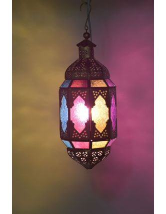 Arabská lampa, multifarebná, mosadz, ručné práce, cca 15x40cm