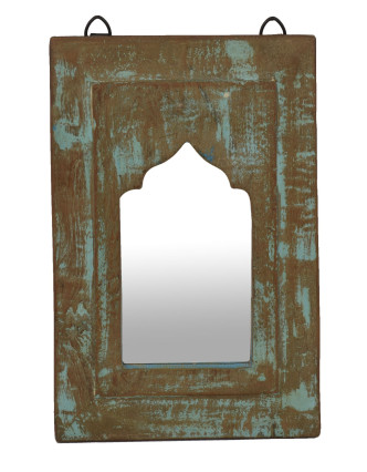 Zrkadlo v ráme z teakového dreva, 21x3x32cm