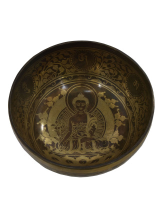 Tibetská misa, "GULP", gravírovaná s dizajnom, priemer 26cm