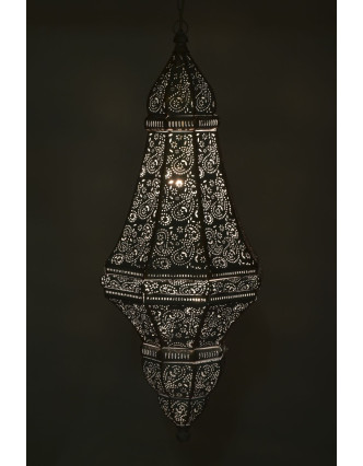 Kovová lampa v orientálnom štýle, biela, 37x37x85cm