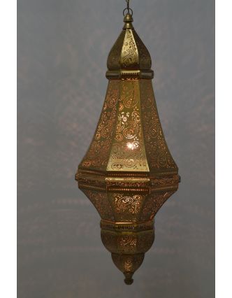 Kovová lampa v orientálnom štýle, zlatá, 37x37x85cm
