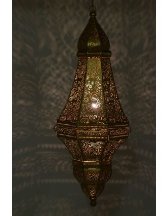 Kovová lampa v orientálnom štýle, zlatá, 37x37x85cm