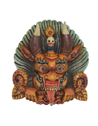 Drevená maska, Cheppu, farbený, 26x13x30cm