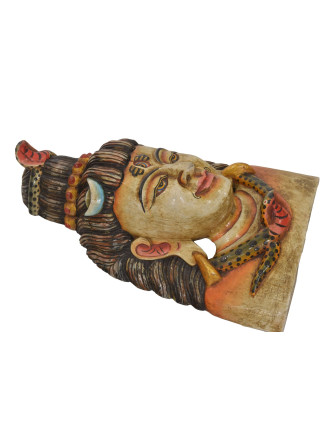 Drevená maska, Šiva, farbený, 24x13x38cm