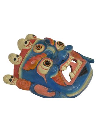Drevená maska, "Bhairab", ručne vyrezávaná, 28x13x30cm