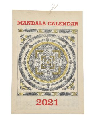 Kalendár na rok 2021 ručne tlačil na ryžový papier, 23x30cm