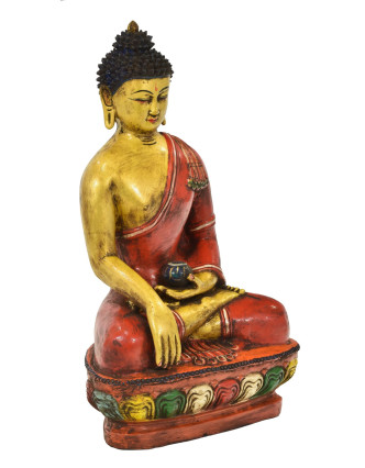 Budha Šakjamúni, keramická socha, ručne maľovaná, 28x18x44cm