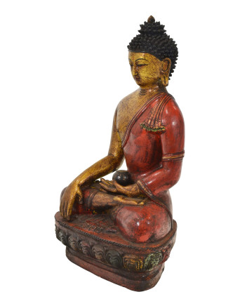 Budha Šákjamúni, keramická socha, ručne maľovaná, 28x18x44cm