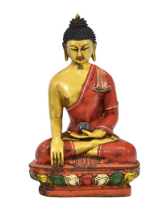Budha Šakjamúni, keramická socha, ručne maľovaná, 28x18x44cm