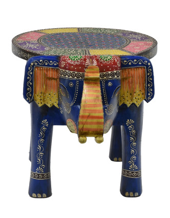 Stolička v tvare slona ručne maľovaná, 51x34x39cm