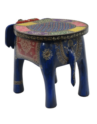 Stolička v tvare slona ručne maľovaná, 51x34x39cm