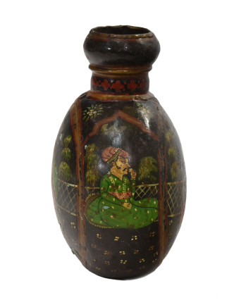 Kovová váza, ručne maľovaná, 26x14x24cm