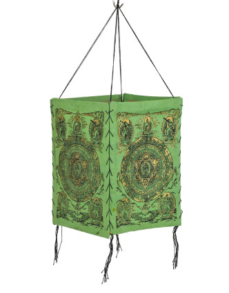 Tienidlo, štvorboké, zelené, zlatá tlač, Mandala, 18x25cm