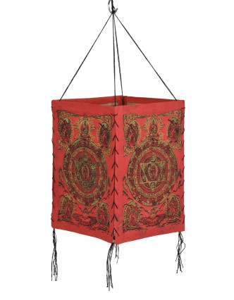 Tienidlo, štvorboké, červené, zlatá tlač, Mandala, 18x25cm