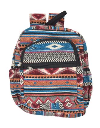 Batoh, farebný, Aztec design, vrecká, zips, nastaviteľné popruhy, 34x36 cm