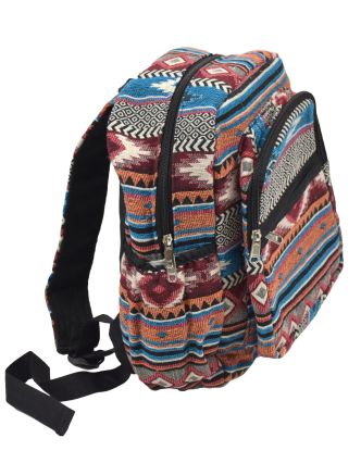 Batoh, farebný, Aztec design, vrecká, zips, nastaviteľné popruhy, 34x36 cm
