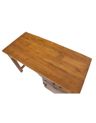 Starý písací stôl z teakového dreva, 116x53x76cm