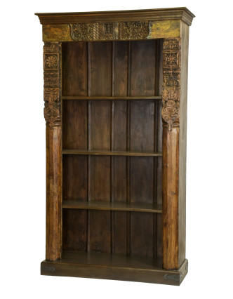 Knižnica z teakového dreva, 122x45x214cm