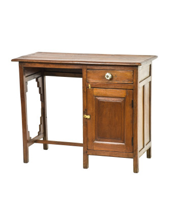 Starý písací stôl z teakového dreva, 94x46x76cm