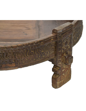 Okrúhly stolík z mangového dreva, 77x77x32cm