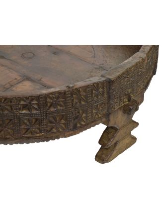 Okrúhly stolík z mangového dreva, 74x74x29cm