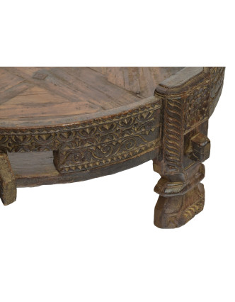 Okrúhly stolík z mangového dreva, 84x84x32cm