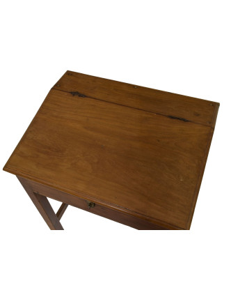 Starý kupecký stolík z teakového dreva, 65x50x78cm