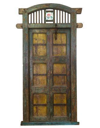 Antik dvere s rámom z Gujarati, teakové drevo, 100x12x230cm