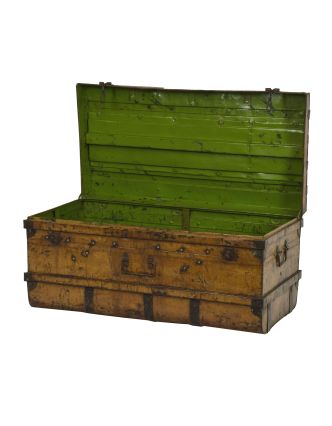 Plechový kufor, staré príručnú batožinu, 101x50x50cm