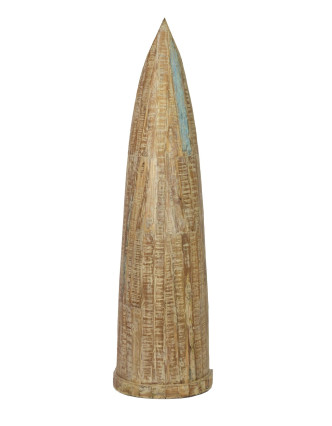 Knižnica z mangového dreva v tvare lode, 59x45x210cm