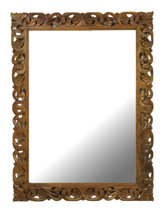 Ručne vyrezávané zrkadlo z mangového dreva, 90x4x120cm