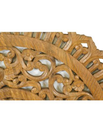Ručne vyrezaná mandala z mangového dreva, hnedá, priemer 120cm