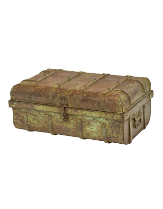 Plechový kufor, staré príručnú batožinu, 60x35x22cm