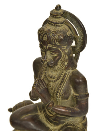 Hanuman, mosadzná socha, 13x10x19cm
