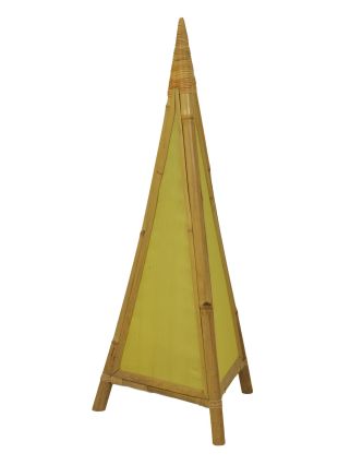 Stojaca lampa / tienidlo z bambusu a látky, 50x50x117cm