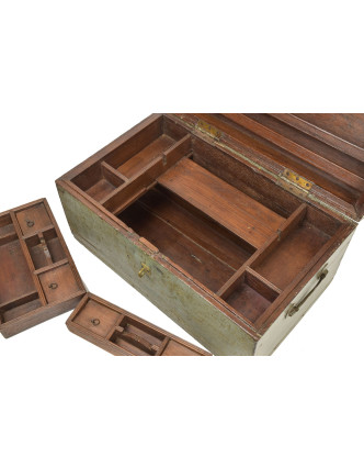 Stará truhlička z teakového dreva, 49x30x27cm
