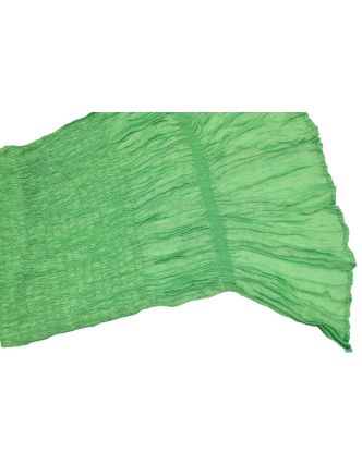 Šatka, jednofarebná, žabičkovanie, zelená, hodváb s elastanom, 26*160cm
