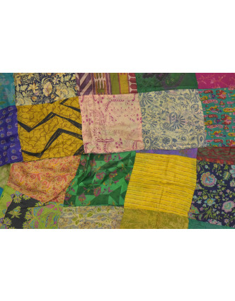 Hodvábny patchworkový šál s motívom, 180x50cm
